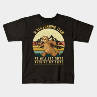 Sloth Running Team Shirt - Retro Vintage Sloth TShirt Kids T-Shirt